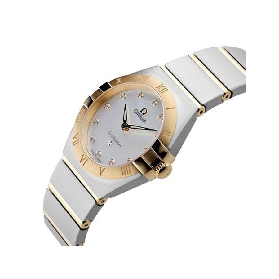 Omega Constellation Manhattan Mother of Pearl Dial Two Tone Steel Strap Watch for Women - 131.20.28.60.55.002