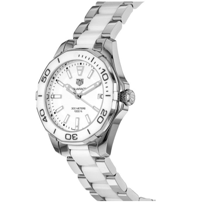 Tag Heuer Aquaracer Quartz White Dial Two Tone Steel Strap Watch Women - WAY131B.BA0914