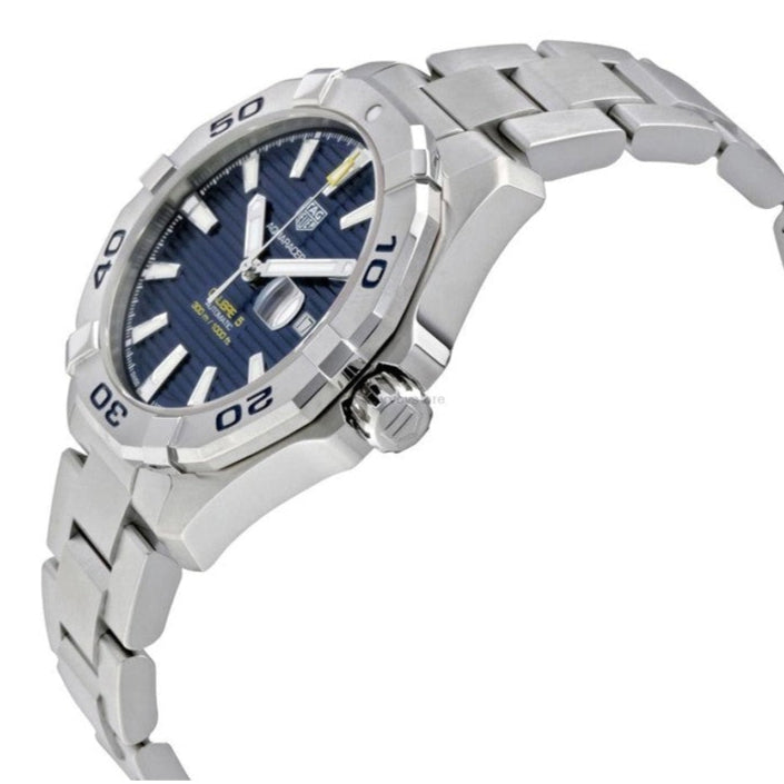 Tag Heuer Aquaracer Calibre 5 Automatic Blue Dial Silver Steel Strap Watch for Men - WAY2012.BA0927